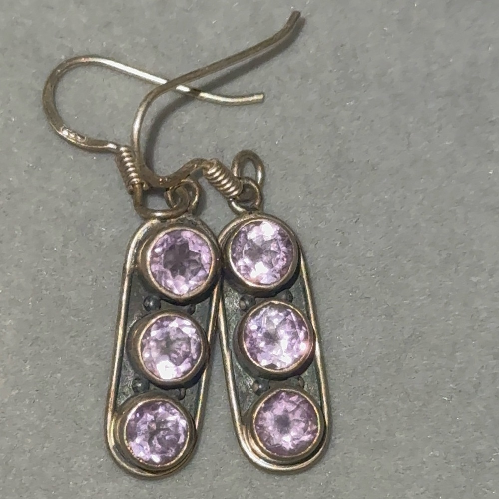 Elegant Pink Stone Drop Earrings